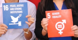 Signs for SDG 16 and SDG5